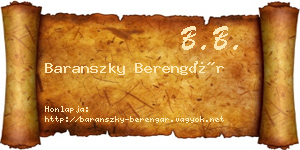 Baranszky Berengár névjegykártya
